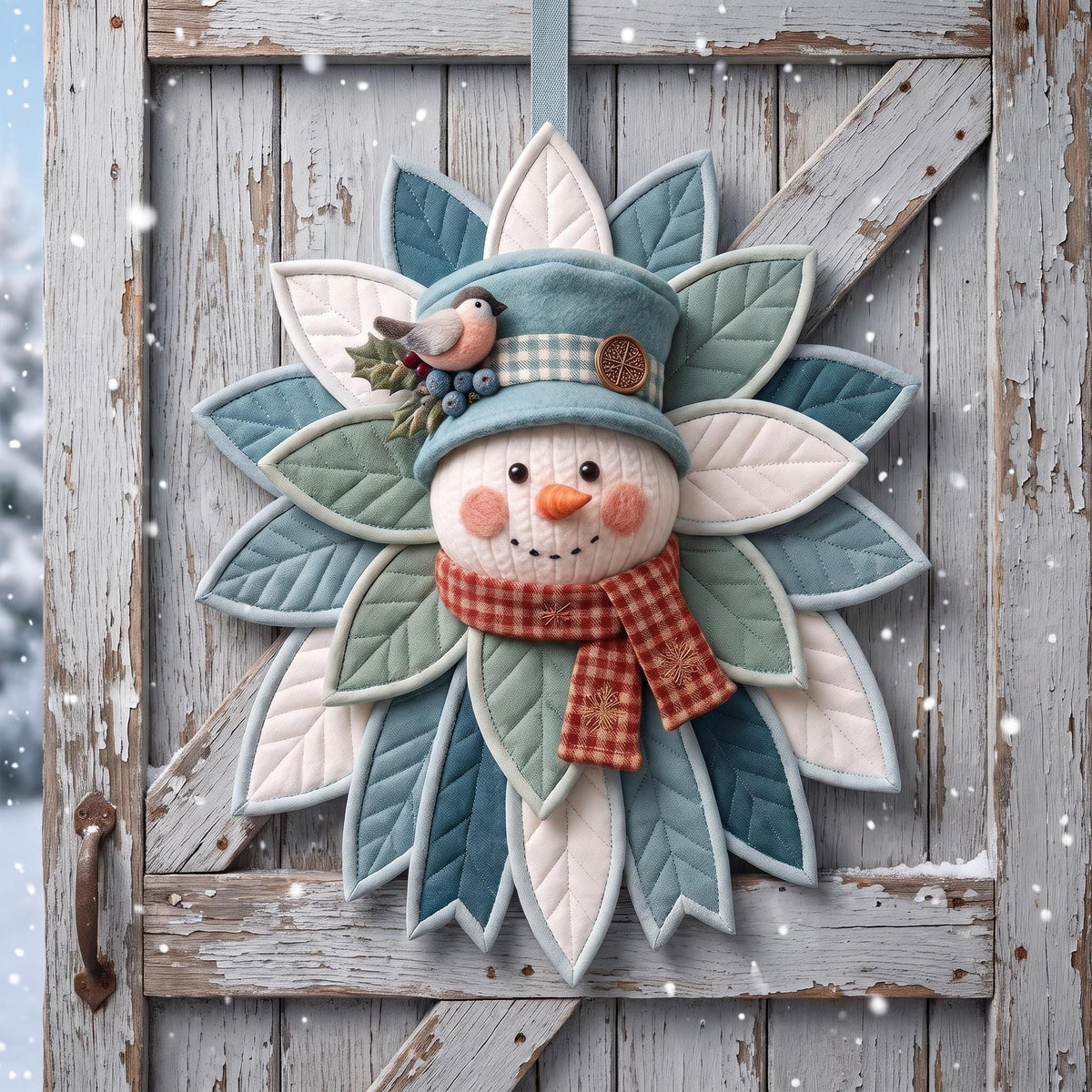 Snowman Petal Wreath Door Hanger โ PDF Sewing Pattern