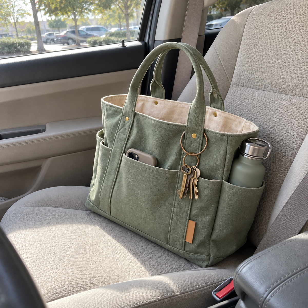 Multi-Pocket Canvas Tote Bag — PDF Sewing Pattern