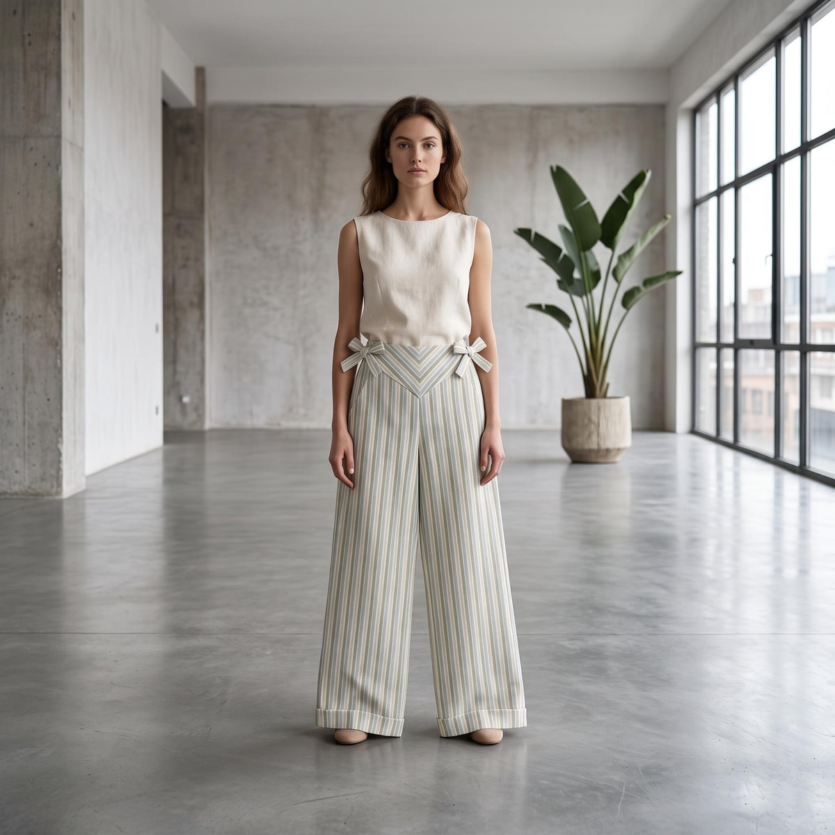 Low-Waist Wide-Leg Pants — PDF Sewing Pattern