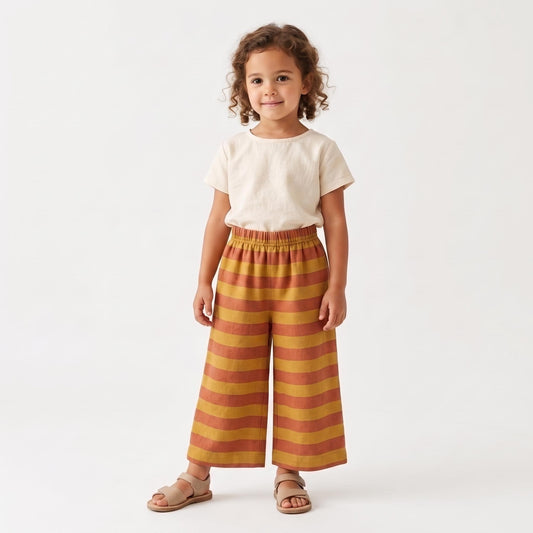 Kids Wide-Leg Pull-On Pants sewing pattern