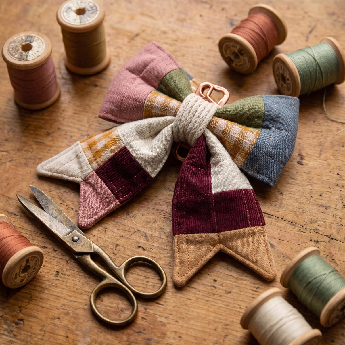 Patchwork Quilted Bows (3 Sizes) — PDF Sewing Pattern