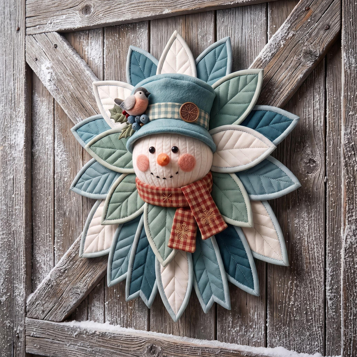 Quilted Snowman Door Hanger