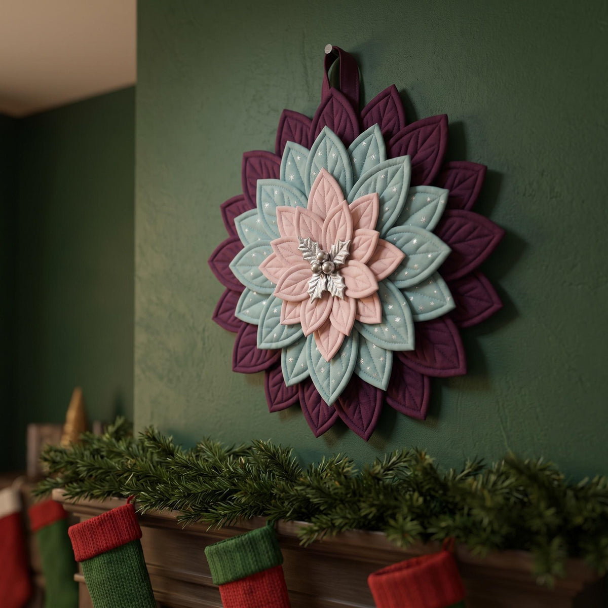 Folded Poinsettia Wreath