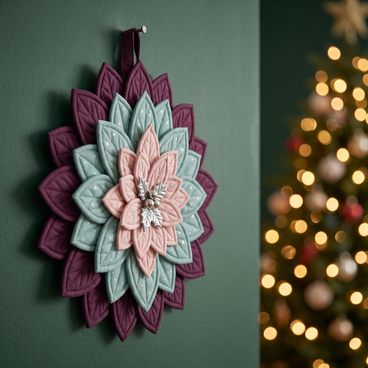 Folded Poinsettia Wreath