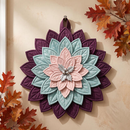 Folded Poinsettia Wreath sewing pattern