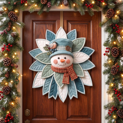 Quilted Snowman Door Hanger