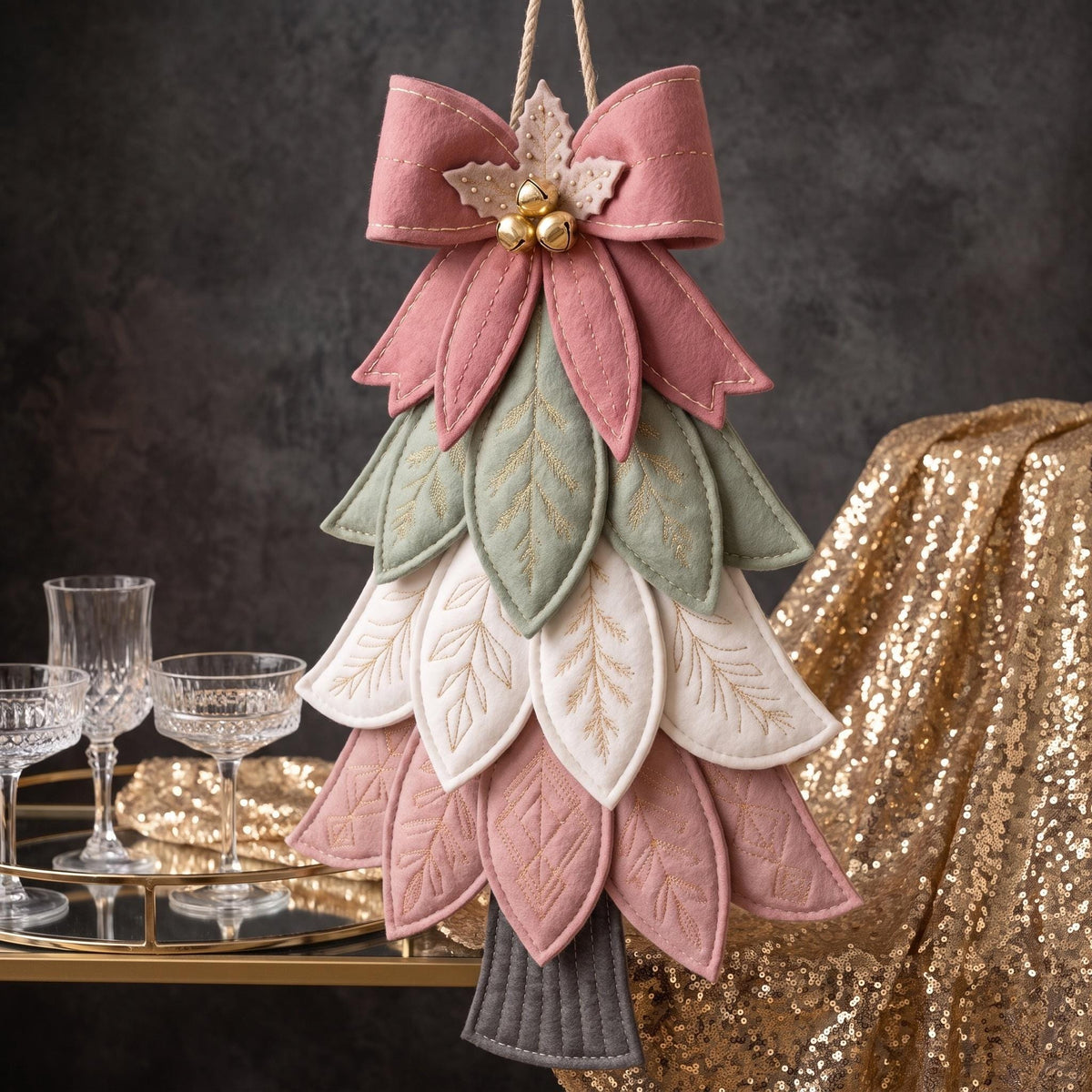 Layered Christmas Tree Door Hanger