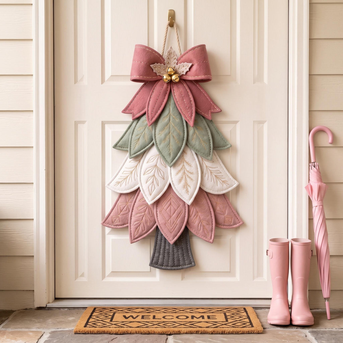 Layered Christmas Tree Door Hanger