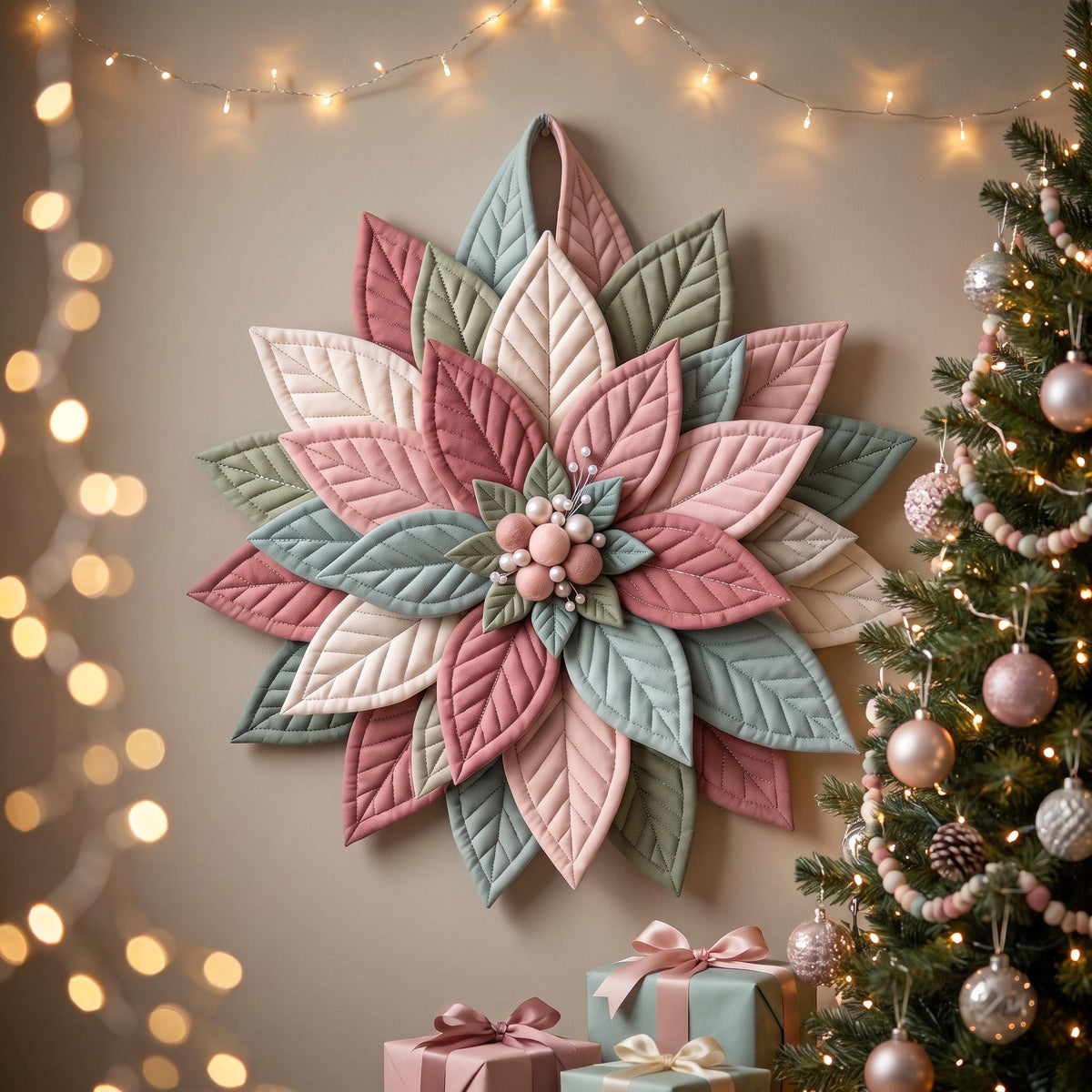 3D Poinsettia Wreath