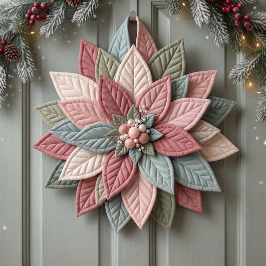 3D Poinsettia Wreath 28 inch sewing pattern