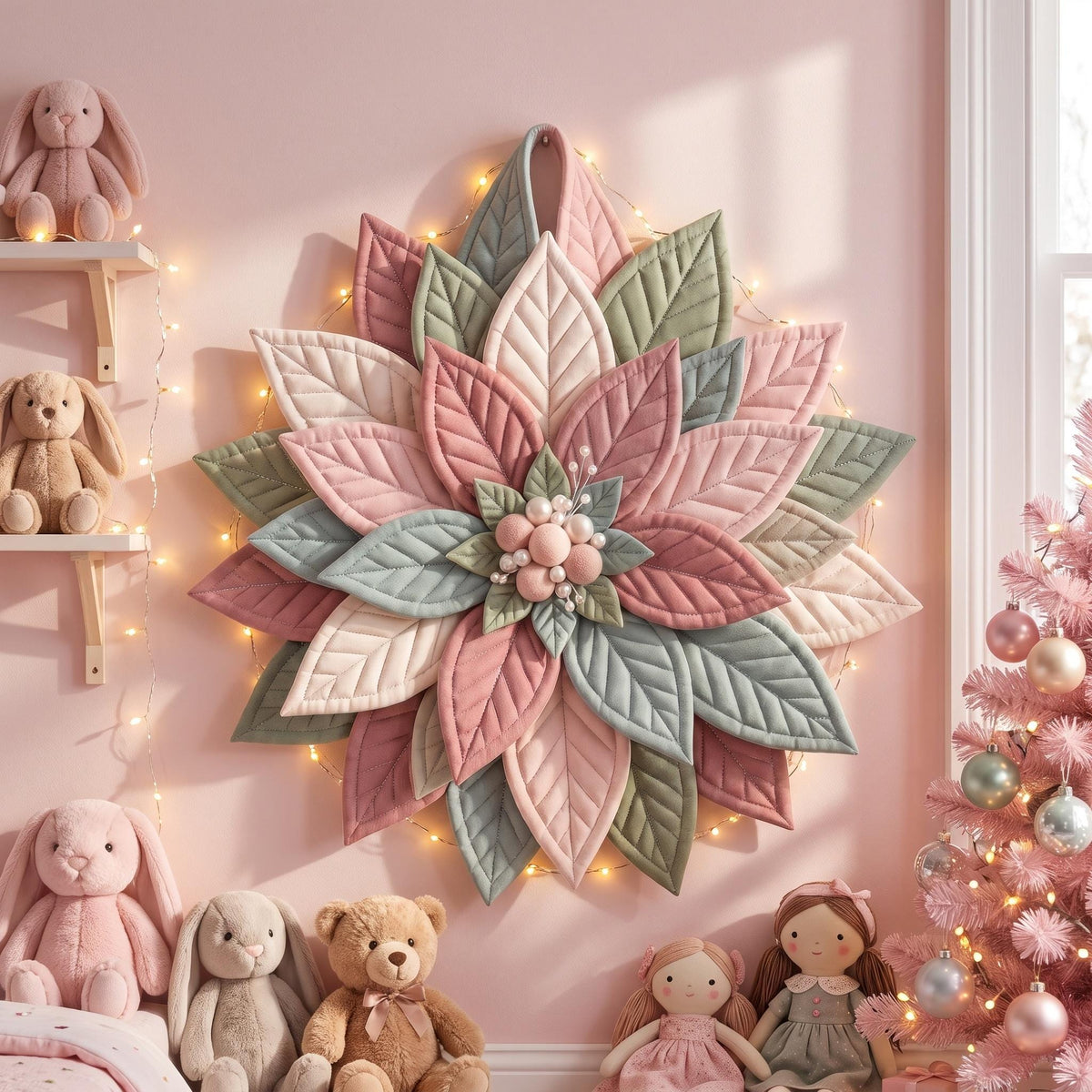 3D Poinsettia Wreath