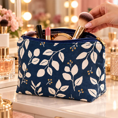 Flat-bottom makeup bag sewing pattern