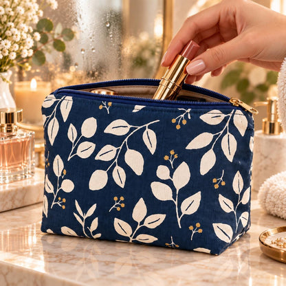 Flat-bottom makeup bag sewing pattern